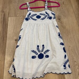 Zara Kids Dress with Blue Embroidery